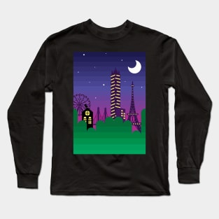 Midnight Cityscape Long Sleeve T-Shirt